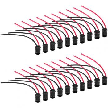 Qiilu 20pcs T10 W5W conector de soporte de zócalo de la extensión de la bombilla de goma suave