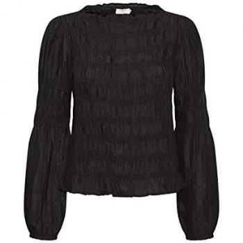 Cream Henva Women's Blouse - Pitch Black, Size 2XL