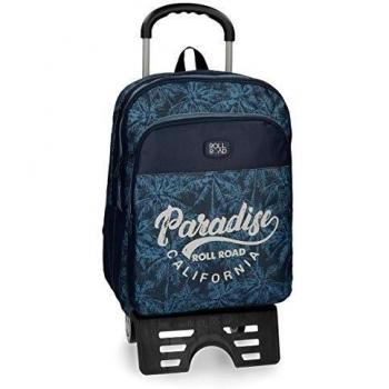 Roll Road Palm Mochila Escolar Doble Compartimento con Carro Azul 33x42x17 cms Poliéster 23.56L