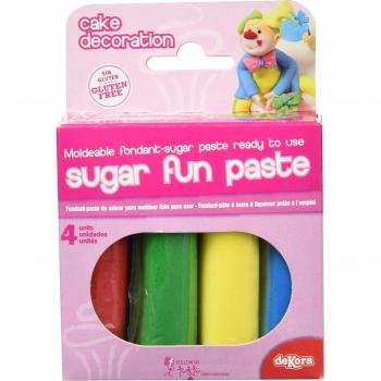 Dekora 424060 - Pack Fondant 4 Colores Básicos, 400 gr