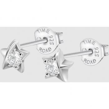 Pendientes Time Road WS03369 Estrella Plata