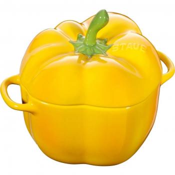 Staub Cerámica Mini Cocotte Pimiento Amarillo 40500-324-0, 11 cm, Apto para Inducción y Horno