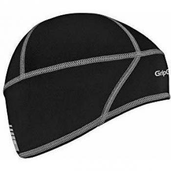 GripGrab Lightweight Thermal Under Helmet Cycling Running Skull Cap - Winter Bicycle Hat - Black, Neon HiViz Headwear