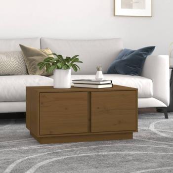Mesa de centro de madera maciza de pino 80x50x40 cm en color natural, blanco y gris, ideal para salón o comedor, también como mesa auxiliar o de café