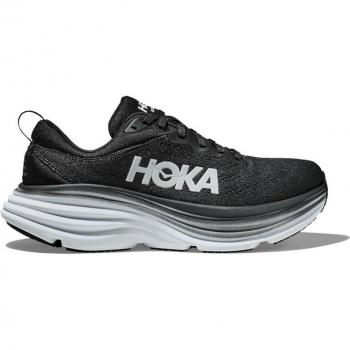 HOKA Men's Bondi 8 Road Running Shoes, Color: Black/White, Size: 10.5 (D)