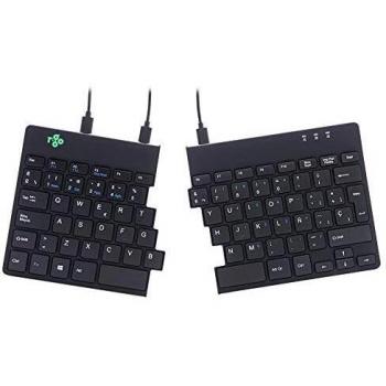 R-Go Split Teclado con Cable USB - Compacto Mini Teclado - Español QWERTY – Divisible - Delgado Teclado de computadora para Apple Mac, iMac, MacBook Pro/Air, Mac Mini, PC de Escritorio de Windows, Lap
