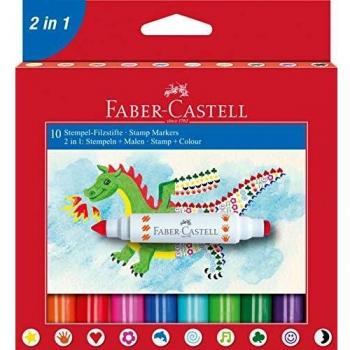 Faber-Castell - Estuche con 10 rotuladores 2 en 1