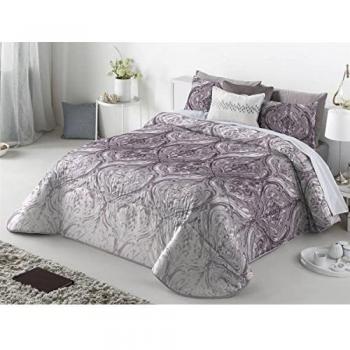 Casa Creativa Doria Colcha Bouti con Cojín Decorativo, Algodón-Poliéster, Malva, 180x270x1 cm