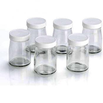 Cuisinart YM401E Set de 6 x 125 ml tarros de Vidrio para yogurtera, 6