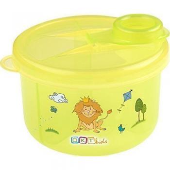 Leche en polvo - Dosificador con 3 Compartimentos Dispensador de Leche en polvo Milchpulverbox Hippo Verde