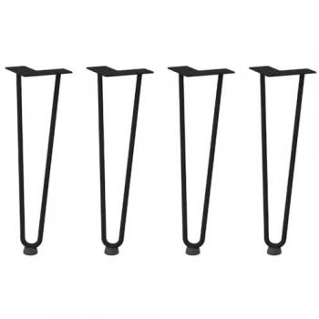 Hairpin Table Legs 4 pcs Black 42 cm Solid Steel