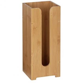 Soporte de Papel Higiénico de Bambú Bambusa - Beige - Capacidad para 3 Rollos - Dimensiones: 15 x 35,5 x 14 cm