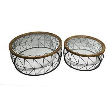 Juego de 2 mesas DKD Home Decor Cristal Metal (102 x 102 x 42 cm) (2 pcs)