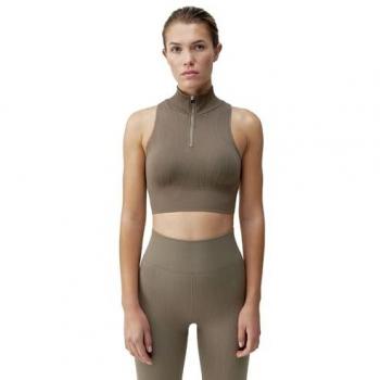 Top de mujer Born Living Yoga Dandara Seamless marrón claro Medium Support S