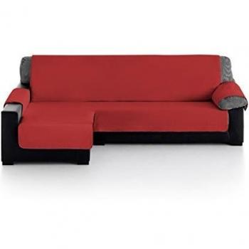Eiffel Textile Chaise Longue Cubre Sofá Acolchado, Brazo Izquierdo 280, 100% Poliester, Granate, 280x200x4 cm