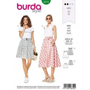 Burda 6319 - Patrón de Costura para Falda de Mujer 34 – 44 para Coser uno Mismo, Ideal para Principiantes [L2]
