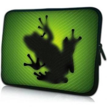Luxburg® Design Funda Blanda Bolso Sleeve para Ordenador Portátil / MacBook de 17,3 pulgadas, motivo:Silueta de rana