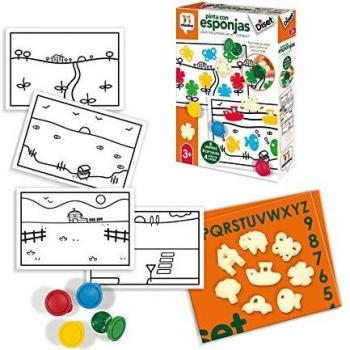 Diset- Pinta con Esponjas Juego Educativo para Niños, Multicolor