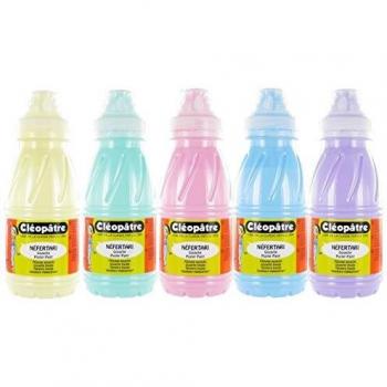 Cleopatre - PGN250x5P - Pack de 5 frascos de pintura guache, 250 ml, pastel