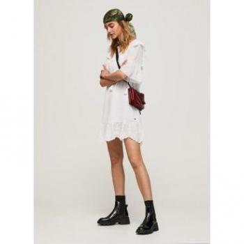 Vestido de Mujer Pepe Jeans Flora en Blanco - Elegancia y Comodidad