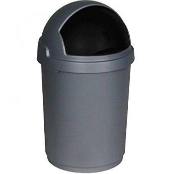 CURVER Papelera 03932-877-00 Cubo de Basura Roll-Top 25 L, Plata/Antracita