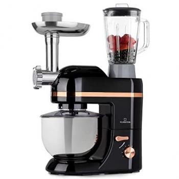 Robot de cocina Klarstein Lucia Elegance 1800W, picador de carne y batidora, libre de BPA, con función de amasado y 5L