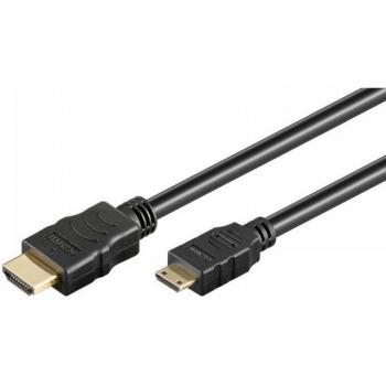 Cable HDMI Mini de Alta Velocidad con Ethernet 2m - 4K 60Hz, Conectores Tipo A a Tipo C, Negro