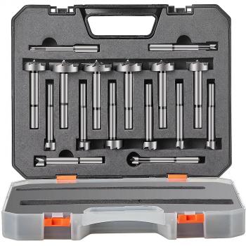 Vevor 16-Piece Forstner Bit Set, Carbon Steel, Sizes 1/4 to 1-5/8, Woodworking Drill Bits