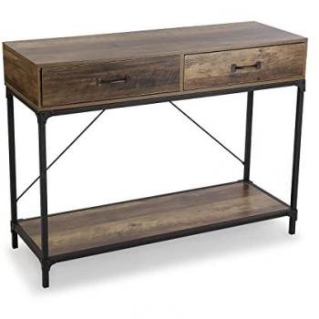 Versa Bremen Mueble Recibidor Estrecho para la Entrada o el Pasillo, Mesa Consola, con 2 cajones, Medidas (Al x L x An) 76 x 100 x 35 cm, Madera