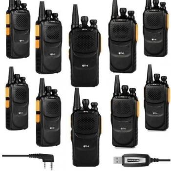 Baofeng GT Pofung 10 x 1-casque Radio FM mano UHF 50 CTCSS CDCSS 105/FM 1800 mAh de 1 x cable USB programable