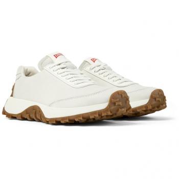 Zapatillas de mujer Camper Drift Trail de piel con cordones y suela VIBRAM, color blanco, talla 35