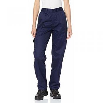 Pantalones de Combate para Mujer Portwest C099 Azul Marino 3XL Cintura Elástica con Bolsillos y Protección UPF 40+