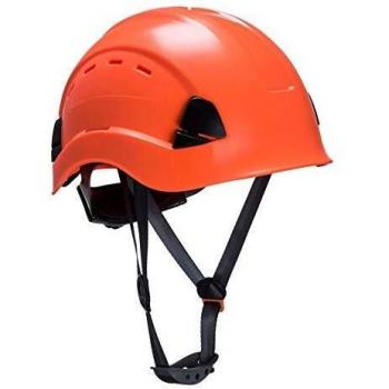 Casco de Seguridad Ventilado para Altura Portwest PS63 Naranja con Barboquejo de 4 Puntos