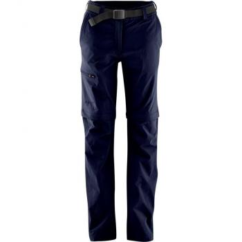 Pantalones de senderismo convertibles Maier Sports Nata para mujer, azul oscuro, talla 46 (corto)