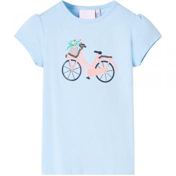 Camiseta infantil azul claro 128