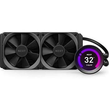 NZXT Kraken Z53 240 mm - RL-KRZ53-01 - Enfriador líquido de CPU AIO RGB - Pantalla LCD personalizable Bomba mejorada Conector RGB Ventiladores de radiadorAerP de 120 mm