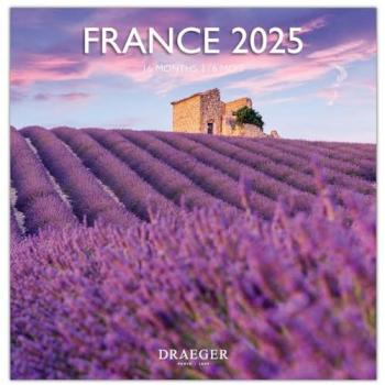 Calendario de pared grande 2025 - 16 meses (septiembre-diciembre) - mes vista por página - motivos de Francia - DRAEGER PARIS 1886 - tamaño 29 x 29 cm - disponible en 7