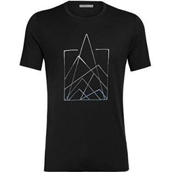 Icebreaker 150 Tech Lite Crewe 7 Pinnacles - Camiseta de manga corta para hombre, primavera/verano, Hombre, color negro, tamaño xx-large
