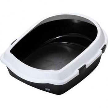 Bandeja de Arena Jumbo Abierta para Gatos Eco-Media Negra
