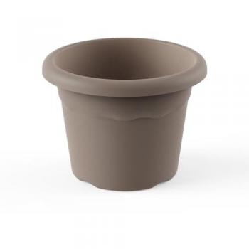 Maceta Redonda de Plástico Taupe 26 cm - Resistente a la Intemperie, 6L