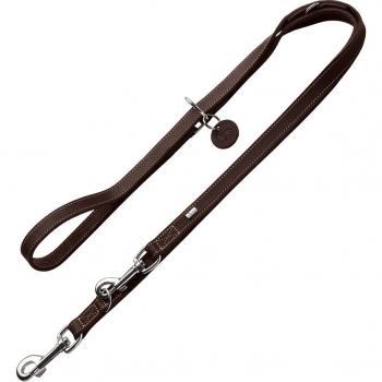 Correa ajustable de cuero HUNTER Aalborg castaño oscuro para perros - 200 x 1,3 cm