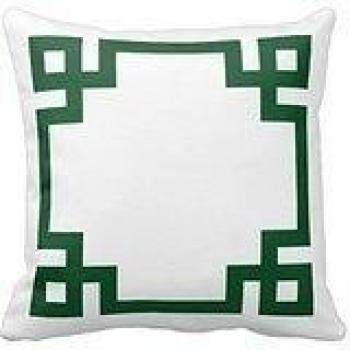 Bigdream Hunter Green And White Greek Key Border Pillow Decorative Throw Pillowcase Cushion Case 18 X 18