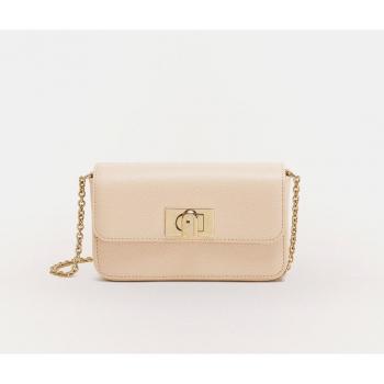 Furla Mini Crossbody Bag 1927 in Nude Leather with Chain Handle