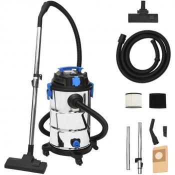 Aspirador en seco y húmedo plateado 1200 W 30 L
