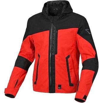 Chaqueta de Moto Macna Riggor Impermeable Textil Rojo-Negro XL