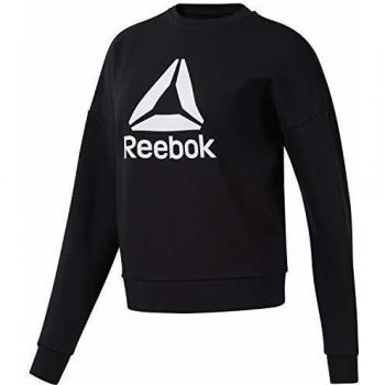 Reebok Wor Big Logo Coverup Sudadera, Mujer, Negro, L