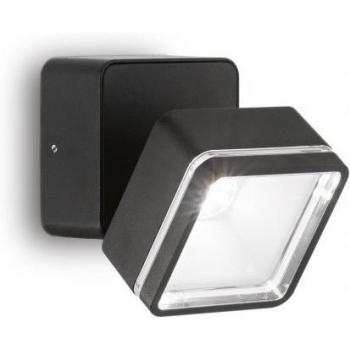 Foco Omega Glass, metal negro 1 bombilla 9cm IP54 4000K