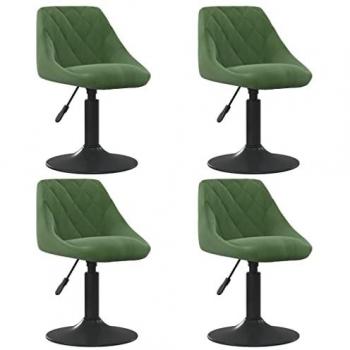 Sillas de comedor giratorias 4 unidades terciopelo verde oscuro
