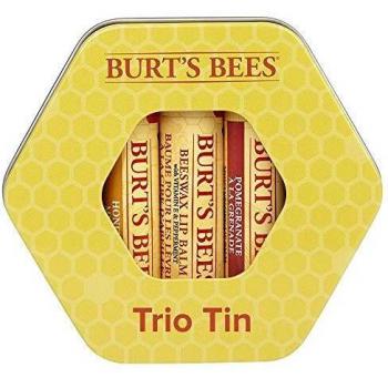 Set de regalo hidratante de tres latas Burt's Bees con 1 bálsamo labial con cera de abejas 100% natural con vitamina E y menta