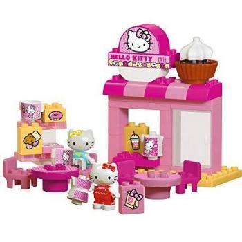 BIG-Bloxx Café Bausteinset mit 45 Teilen INKL. 2 Hello Kitty Spielfigur Se Puede Montar con conocidas fichas para niños a Partir de 1,5 años, Multicolor